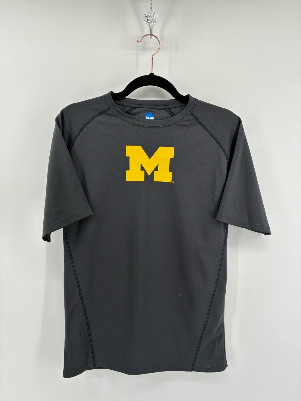 University of Michigan Grey Tee with Yellow 'M' Logo